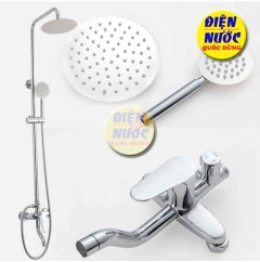 Sen Cây Tắm Nóng Lạnh Tròn Đồng Thau Xi Mạ Crome