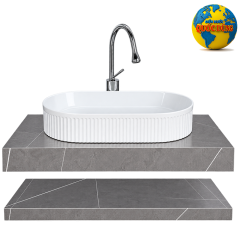 Bộ bàn đá lavabo dương 2 tầng TPHCM – Mẫu đẹp, hiện đại