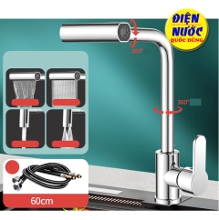 Vòi nước rửa chén nhà bếp có thể Xoay 360 độ° vòi nước nóng lạnh 4 trong 1