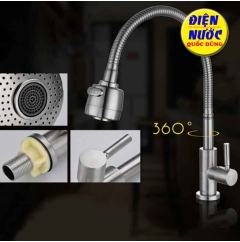 Vòi Rửa Bát Một Đường Nước Dây Lò Xo 2 Chế Độ Phun Nước