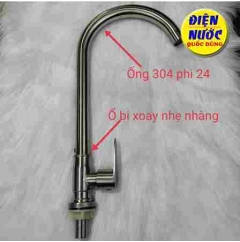 Vòi chậu rửa chén nước lạnh inox 304 loại tốt ống phi 24 và các mẫu vòi bếp lạnh khác