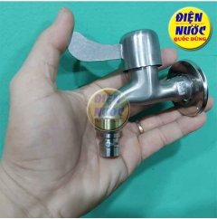 Vòi nước máy giặt, vòi hồ tay gạt Inox SUS304