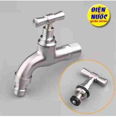 Vòi nước gắn tường INOX 304 xịn tay vặn phi 21 và các mẫu vòi gắn ống nước