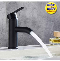 Vòi Lavabo nóng lạnh sơn tĩnh điện màu đen