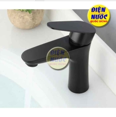 Vòi rửa mặt nóng lạnh lavabo màu đen cao cấp sơn tĩnh điện