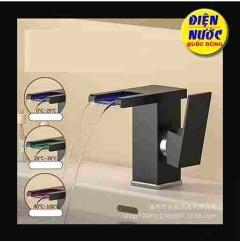 Vòi chậu rửa mặt đèn LED hiển thị nhiệt độ dòng nước nóng lạnh dùng cho lavabo chất lượng giá rẽ