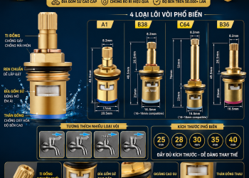 Ti Đồng Lõi Vòi Nước Lạnh Chính Hãng Chống Rò Rỉ Giá Tốt