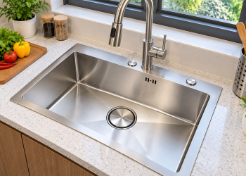 Chậu Rửa Bát 1 Hố Loại To 68x45cm Inox SUS 304 Cao Cấp