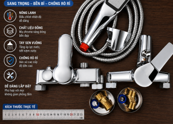 Bộ Sen Tắm Nóng Lạnh Cao Cấp Mạ Crom Tăng Áp Chính Hãng