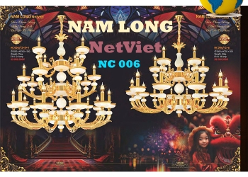 Đèn Chùm Đồng Mạ Vàng 24K Nam Long Netviet: Đỉnh Cao Xa Xỉ Cho Biệt Thự & Sảnh Lớn (Mẫu NC 006)