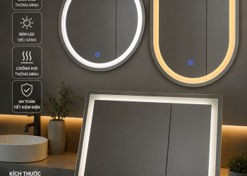 Gương nhà tắm giá rẻ đẹp, hiện đại – Mẫu gương LED cảm ứng