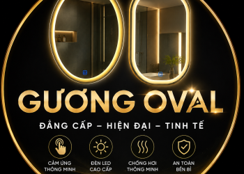 Gương trang điểm gắn tường có đèn LED đẹp, hiện đại