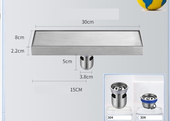 Thoát sàn nhà tắm dài 30cm 3 tấc 0.3m inox 304 chống hôi