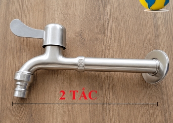 Vòi hồ inox 304 2 tấc - Vòi rửa gắn tường loại dài 20cm