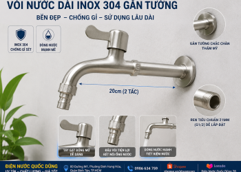 Vòi nước dài Inox 304 bền đẹp – Cách chọn đúng nhu cầu sử dụng