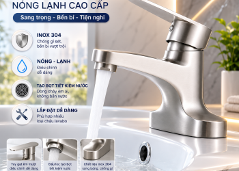 Vòi Lavabo 2 Chân 2 Lỗ Inox 304 Chính Hãng Giá Tốt TP.HCM