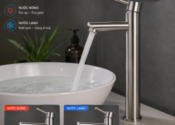 Vòi Lavabo Nóng Lạnh Inox 304 Cao 30cm Chính Hãng Giá Tốt