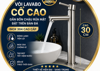 Vòi Chậu Lavabo Dương Bàn Đặt Nổi Trên Mặt Bàn Đá 1 Lỗ