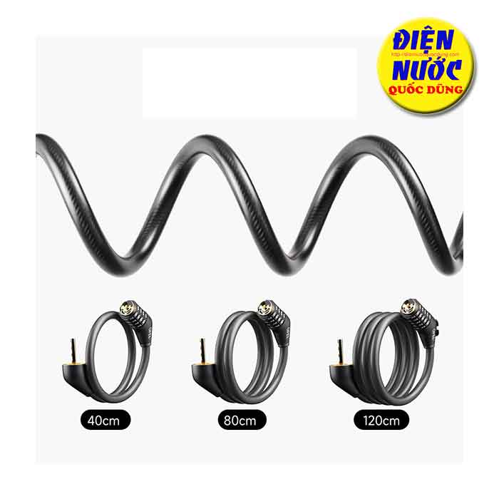 các kích cỡ Khóa dây xe đạp bọc nhựa 