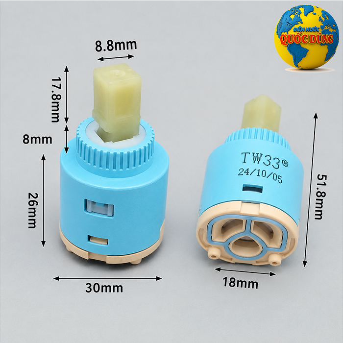 Lõi vòi nóng lạnh 30mm ngắn