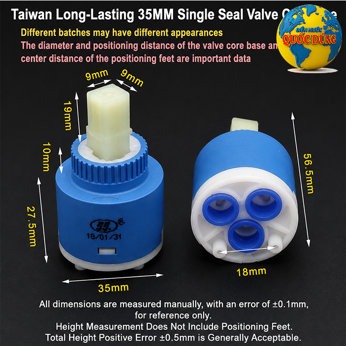 Lõi vòi nóng lạnh 35mm