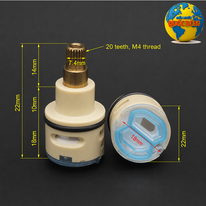 Lõi vòi nóng lạnh 22mm