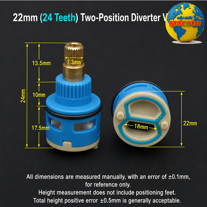 Lõi vòi nóng lạnh 22mm