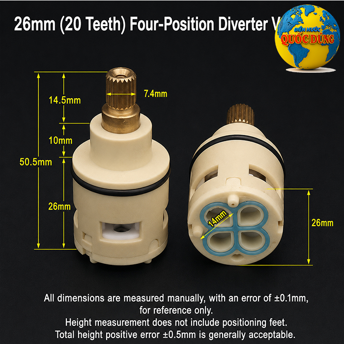 Lõi vòi nóng lạnh 26mm