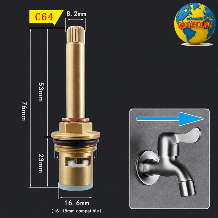 Lõi vòi Loại cao: khoảng 76mm