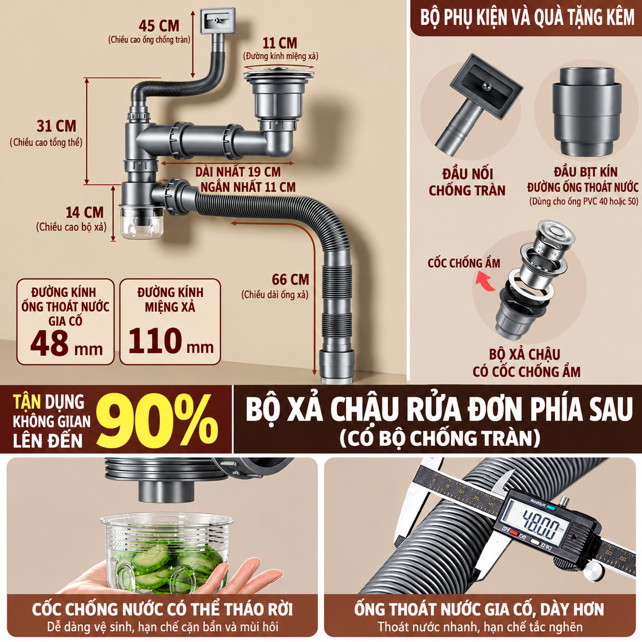 Xi phông chống mùi 1 hộc