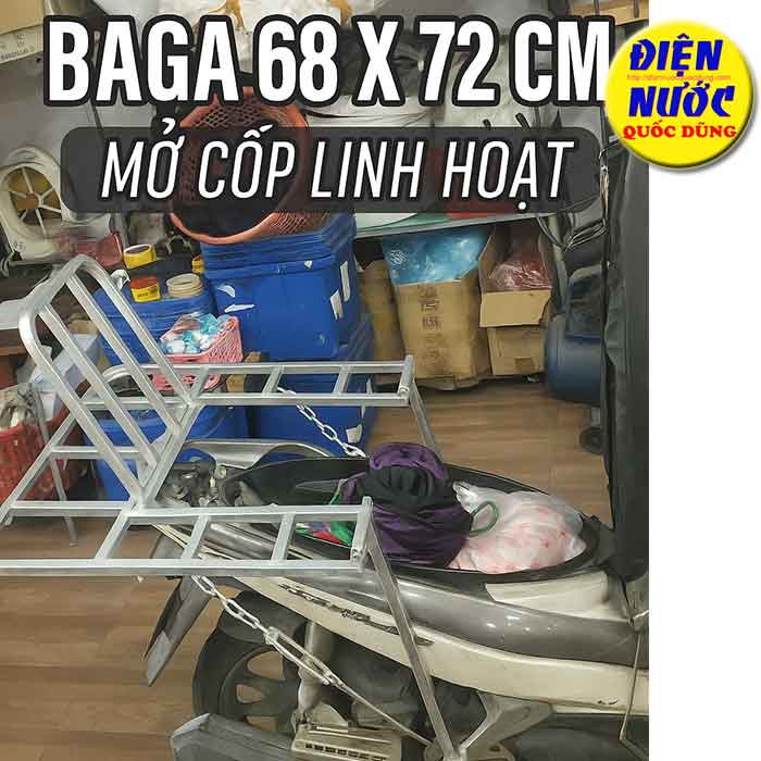 Baga giá chở hàng mở cốp xe đổ xăng đa năng  68 x 72 cm 