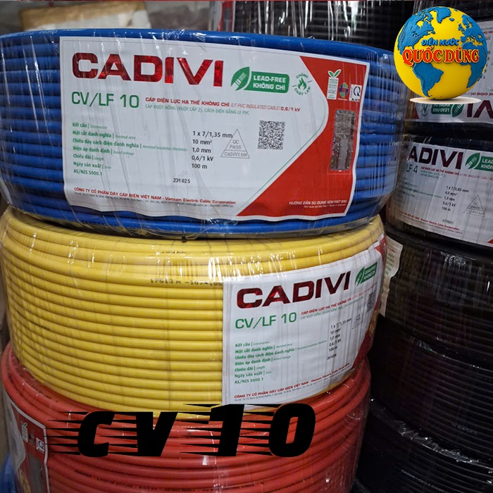 Thông số kỹ thuật dây cáp Cadivi CV10