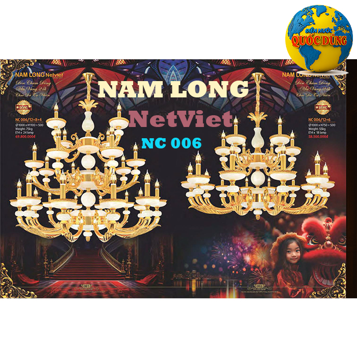 đèn chùm NC006 2 phiên bản
