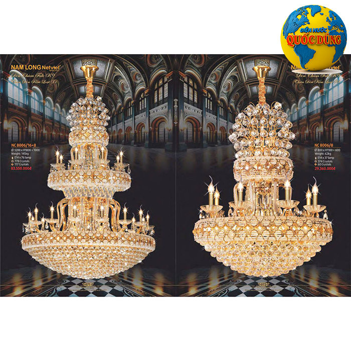 ĐÈN CHÙM PHA LÊ NAM LONG NETVIET NC 8006/16+8 