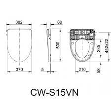 Bảng vẽ kỹ thuật nắp rửa cơ Shower Toilet INAX CW-S15VN 