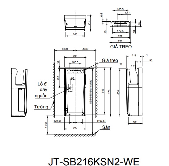 Máy sấy tay Inax JT-2162 phòng vệ sinh