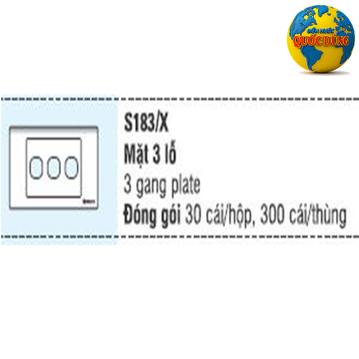 Thông số kỹ thuật chi tiết của Mặt 3 lỗ Sino S183/X