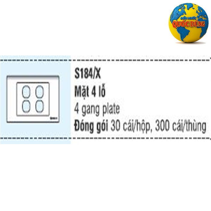 Thông số kỹ thuật của Mặt 4 lỗ Sino S184/X