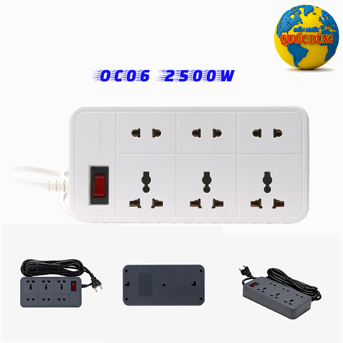 Ổ cắm Rạng Đông 6 lỗ Model OC06.V2
