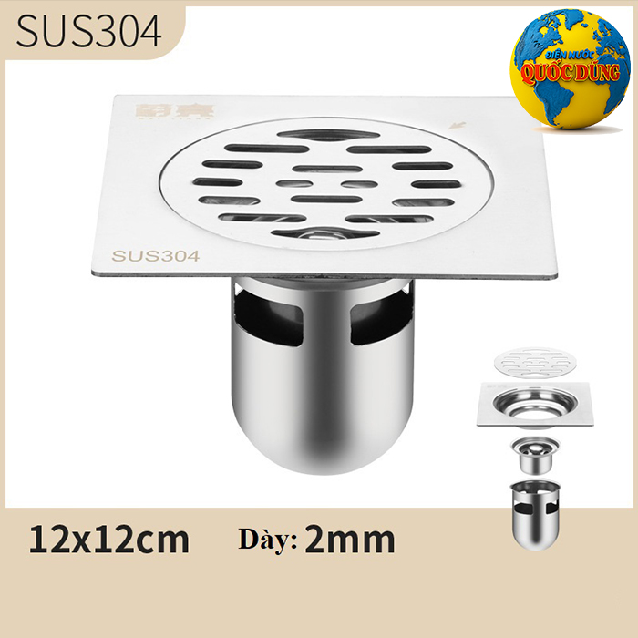 Phễu thoát sàn chống mùi hôi 12x12cm 