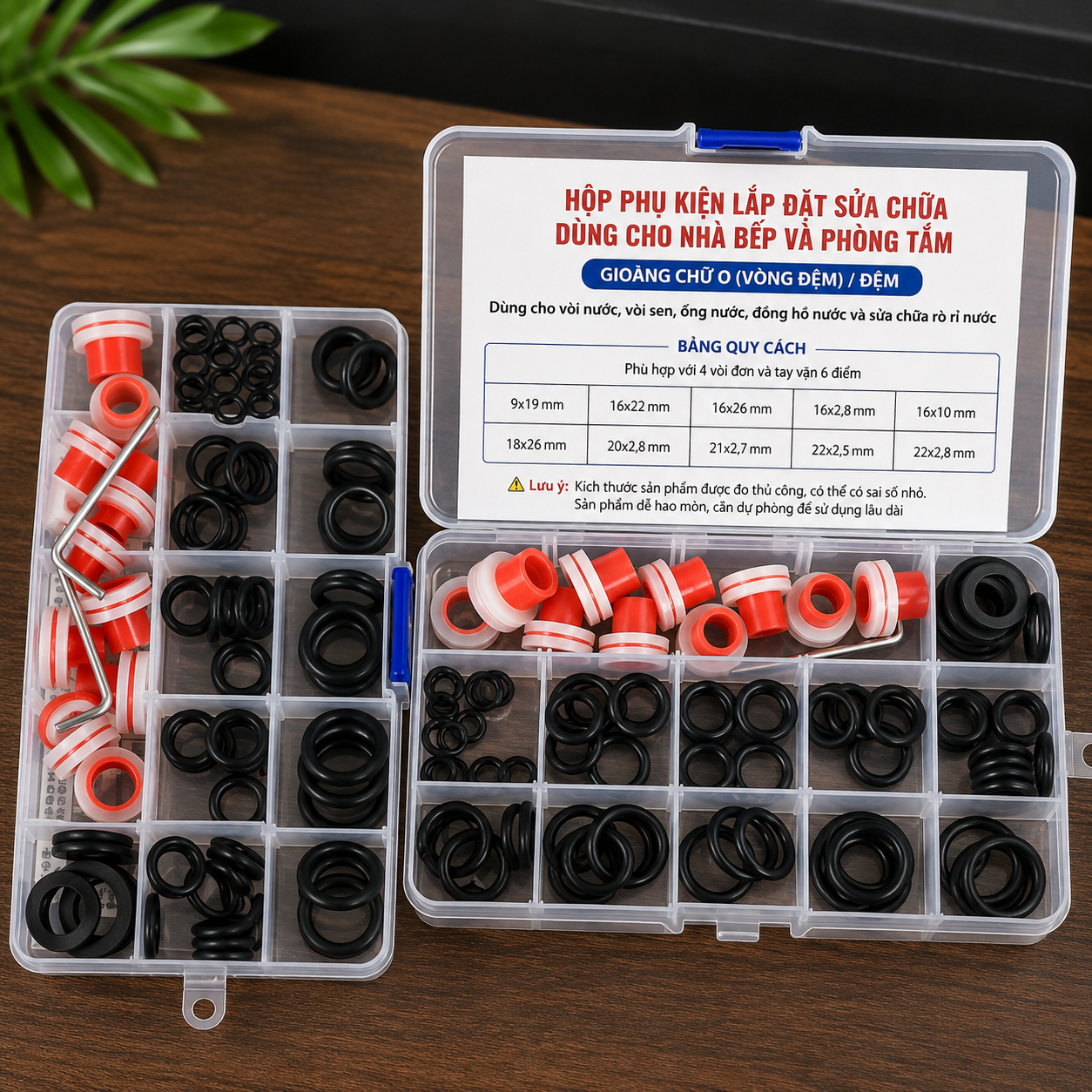Bộ ron O-ring sửa vòi nước nhiều kích thước hộp phụ kiện điện nước TPHCM Bộ ron O-ring sửa vòi nước nhiều kích thước hộp phụ kiện điện nước TPHCM