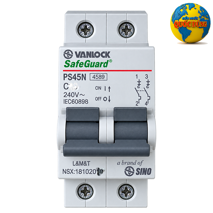 MCB SINO VANLOCK PS45N 2P 400V C20 C32 C40 C63 chính hãng Bình Tân