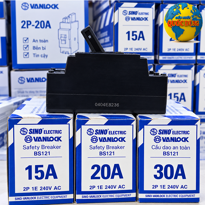 Safety Breaker SINO BS121 5A 10A 15A 20A 25A 30A 40A và hộp gắn nổi HB BS121