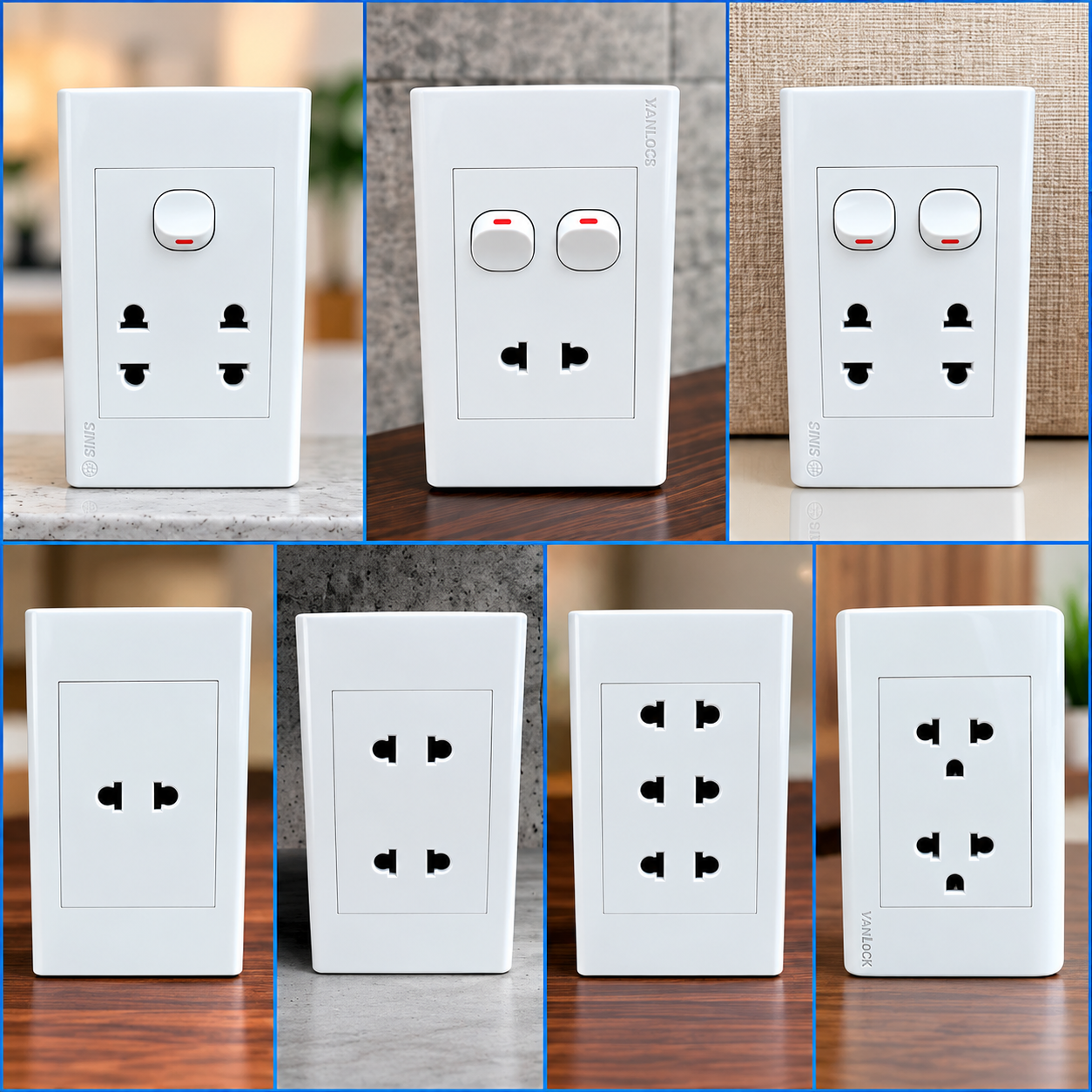Công tắc 1 chiều S30/1/2M 10A SINO VANLOCK dùng cho điện âm tường