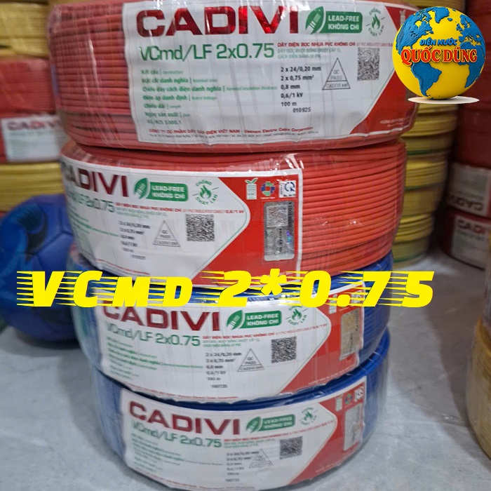 dây cáp điện đôi mềm Cadivi VCmd2x0.75 2x24