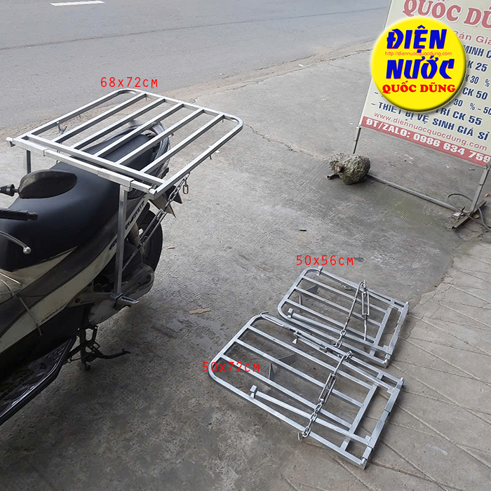 Baga giá kệ thồ hàng xe máy chở hàng cồng kềnh cỡ lớn 68x72cm