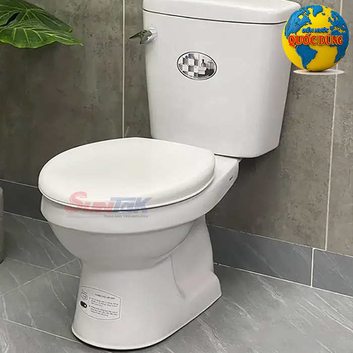 Bàn cầu 2 khối tay gạt Minh Long