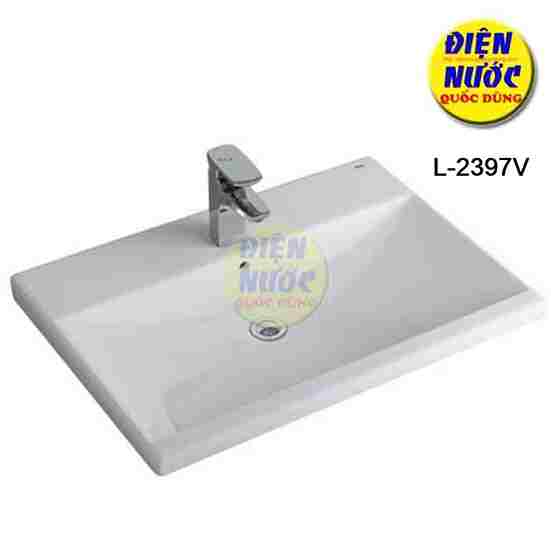 Chậu INAX dương bàn lavabo hình chữ nhật L-2397V