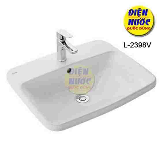 Chậu INAX dương bàn lavabo hình chữ nhật L-2398V