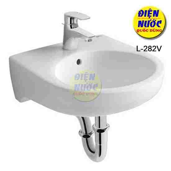 Chậu rửa mặt treo tường nhỏ mini giá rẽ INAX L-282V + vòi lavabo LFV-17